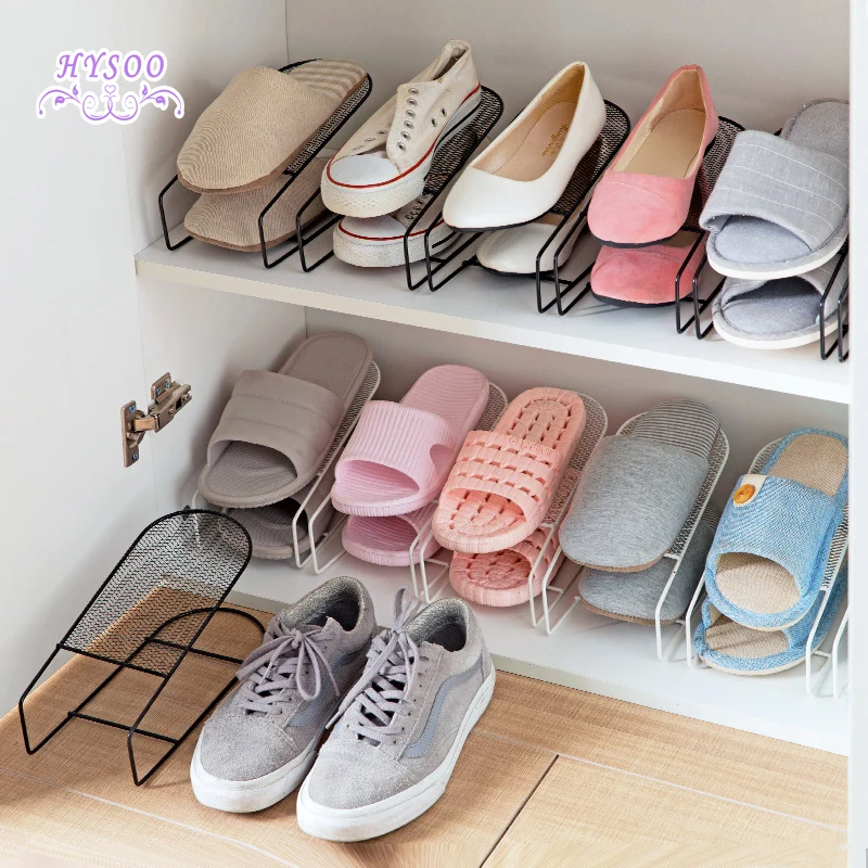 

Iron double - layer shoe holder simple one - piece shoe holder creative home shoes storage rack