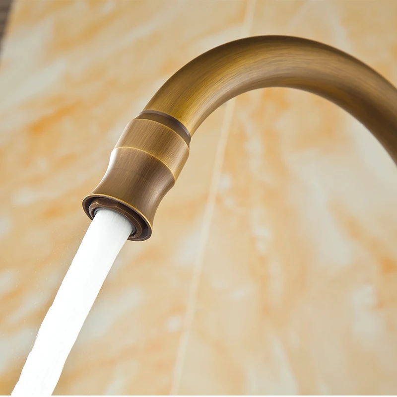  Kitchen Faucet Antique Bronze Brass Kitchen Sink Faucets Single Hand High Arch Swivel Spout Hot And - 1682912545