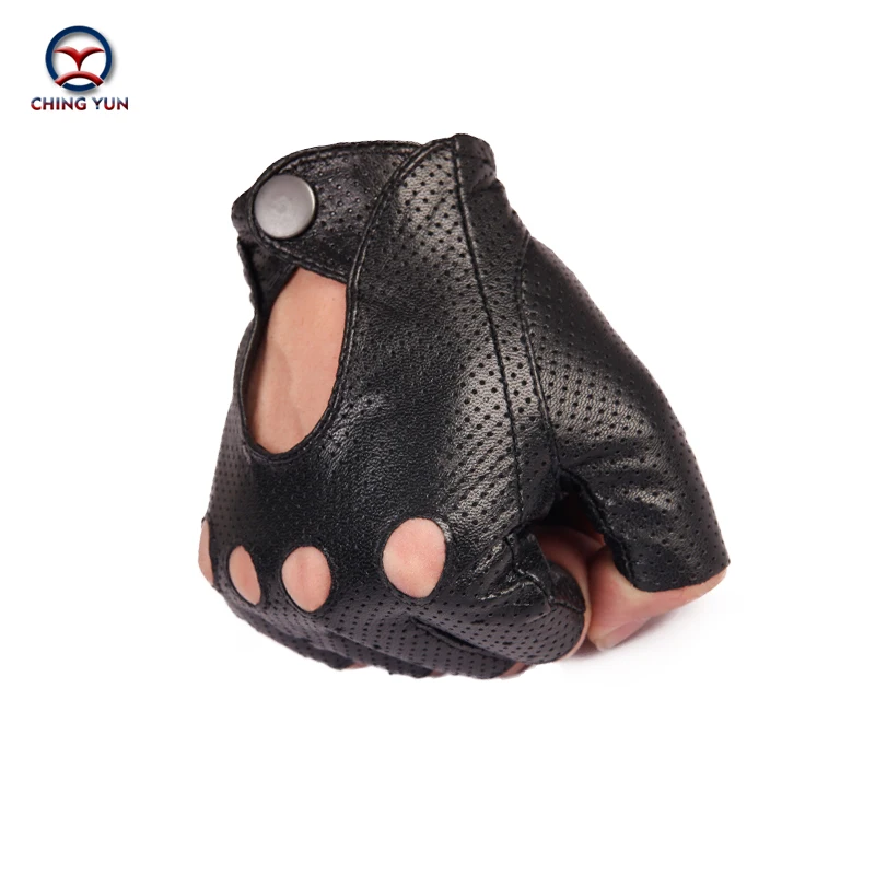 CHING YUN 2019 Man Gloves Leather Fingerless Gloves Tactical Male Semi-finger Protective Ride Non-slip Mitts Wear-resisting 1006