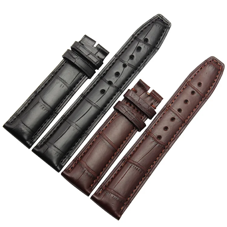 Alligator Leather Watchbands Straps For Men wrist Watches Accessories 20mm 21mm 22mm black brown High Quality