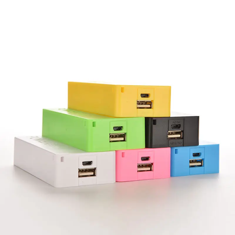 1PC 5600mA Mobile Phone MP4 Power Bank External Battery Charger Plastic Case Box Colorful 18650Battery Cover Case Storage Holder