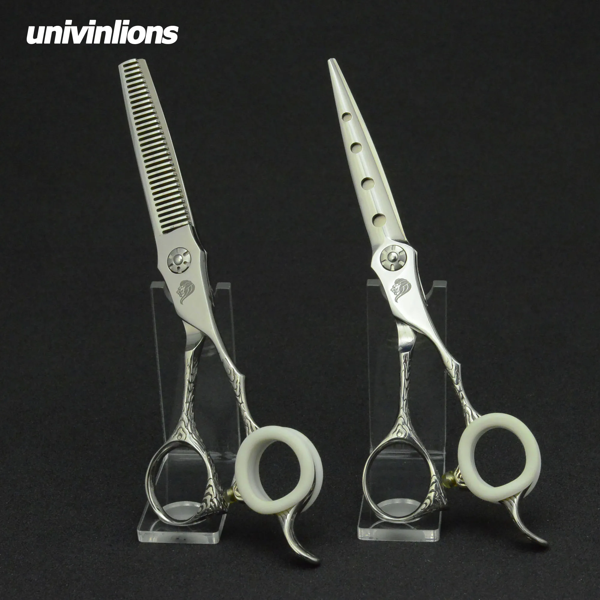 

univinlions 6" haircutter ripple handle hot hair scissors hairdressing scissors kit hair cutting scissors hairdressing tools