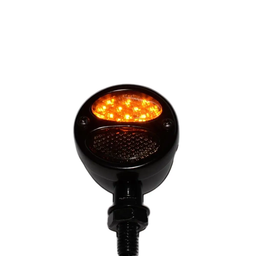 12V   Red+Yellow LED Motorcycle Bullet Turn Signal Running Brake Light Chrome