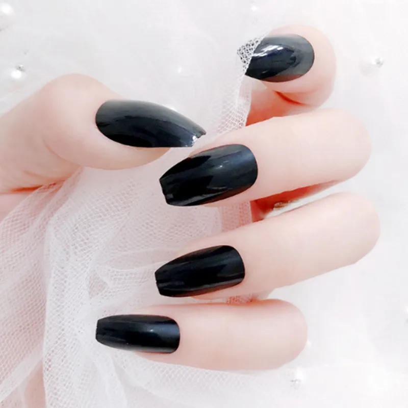 

10 Kits Wholesale Glossy Long Press On Nails Coffin Oval Square Stiletto Nails False Artificial Fingernails For Nail Extension