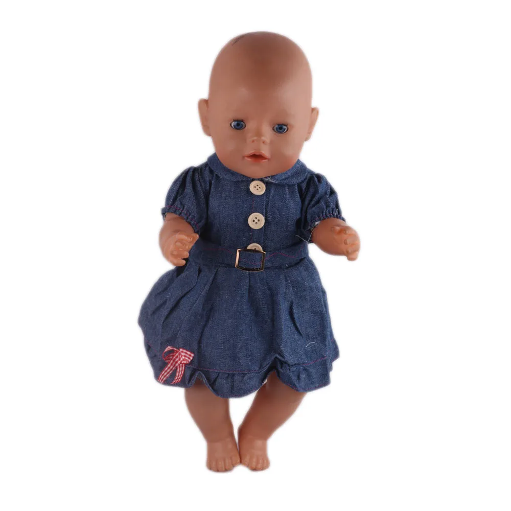 

New Fleta Fashion Denim Skirt Doll Clothes Suitable For 18 inch or 43 cm Girl Doll Children's Toys
