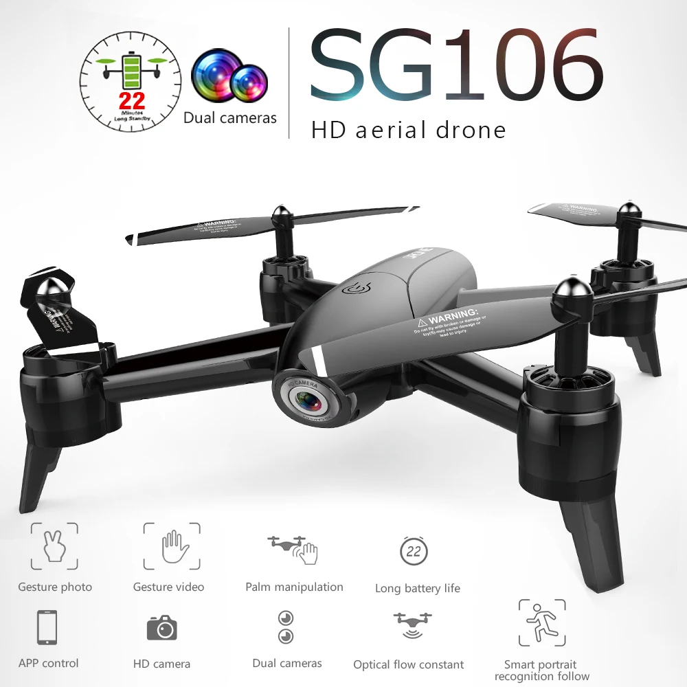 

SG106 1080P HD RC Drone Optical Flow Dual Camera Real Time Aerial Video RC Quadcopter Aircraft Positioning RTF Toys Kids