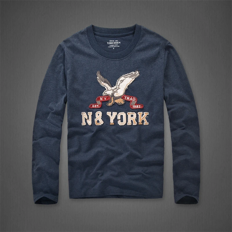 Beste Lange Mouw T shirt mannen en najaar ronde kraag casual katoen volledige mouw T shirt maat S tot 3XL