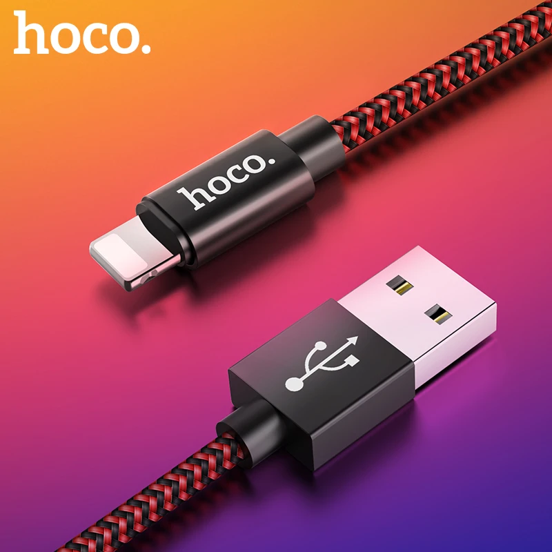 USB кабель HOCO для зарядки iPhone 8 7 6 plus 2 А быстрой и передачи данных X XS Max XR iPad кабели