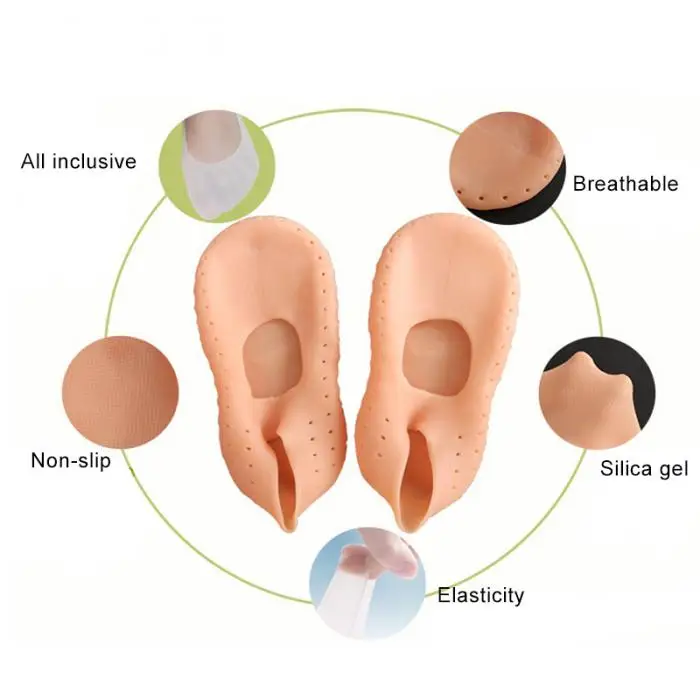 1 пара силиконовых гелевых носков для пятки, увлажняющих, для ухода за кожей стоп, TK-ing