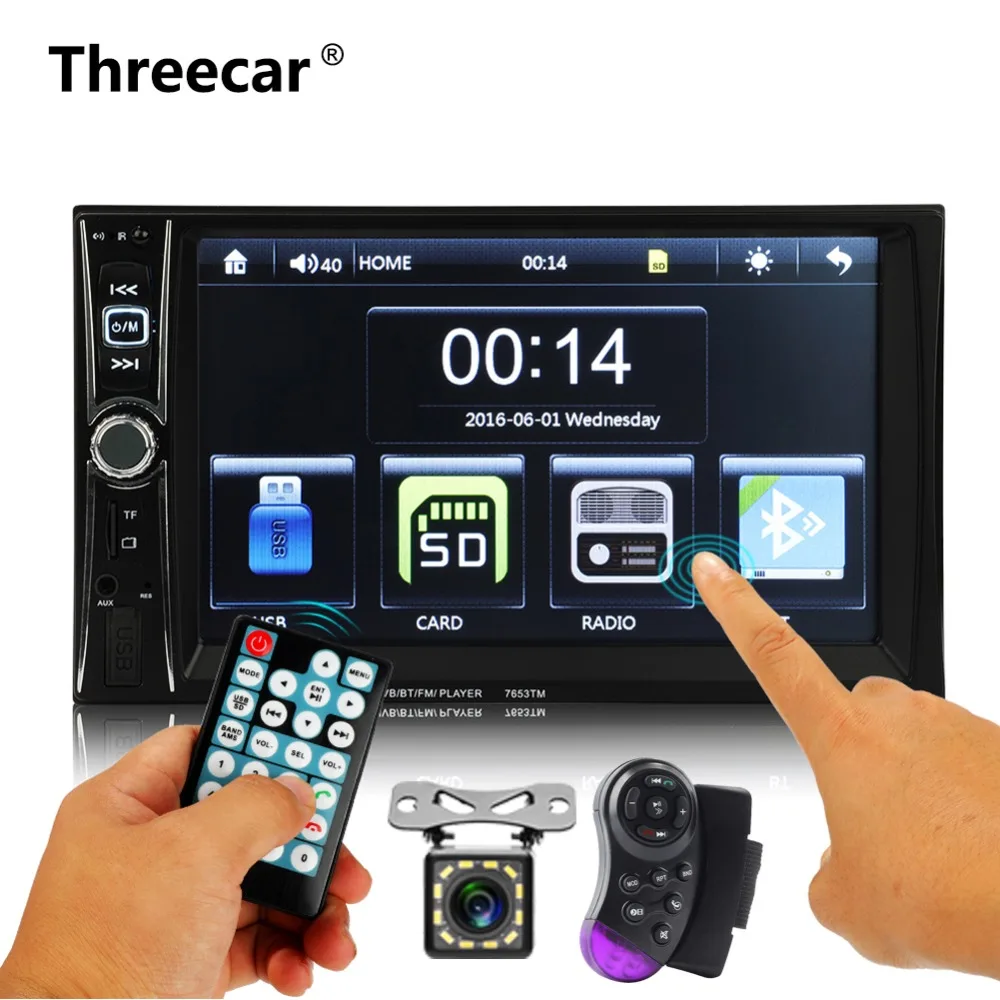 

6.6'' 2 DIN Car Stereo Radio Bluetooth MP5 Player FM Touch screen USB AUX MirrorLink Android Double din autoradio 7653TM