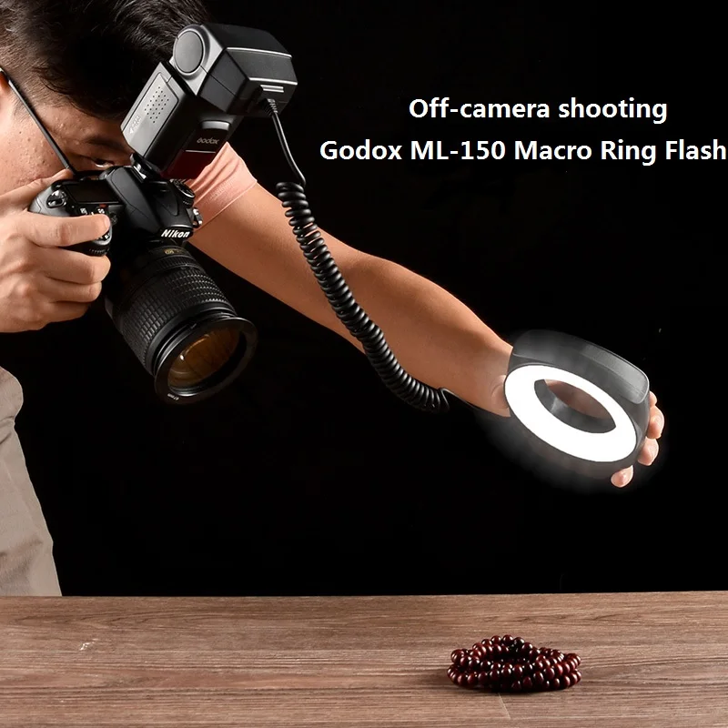 Godox ML-150 Macro Ring Flash Speedlite Guide Number 10 with 6 Lens Adapter Rings for Canon Nikon Pentax Olympus Sony cameras