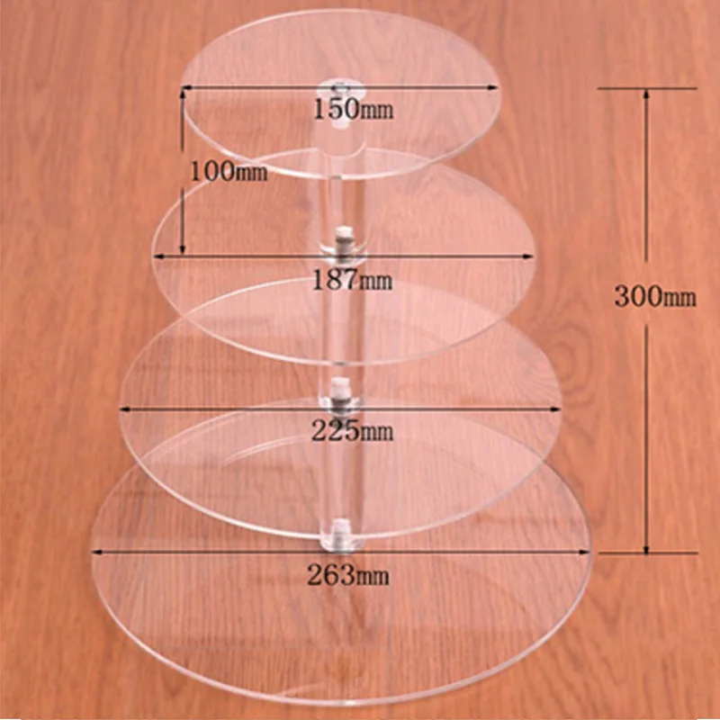 3/4/5 уровней чистые полировщики акрила инструменты для тортов кондитерские изделия Стенд круглые чашки кекс держатель одежда для свадьбы, дня рождения события Sugarcrafts д Дисплей стенд