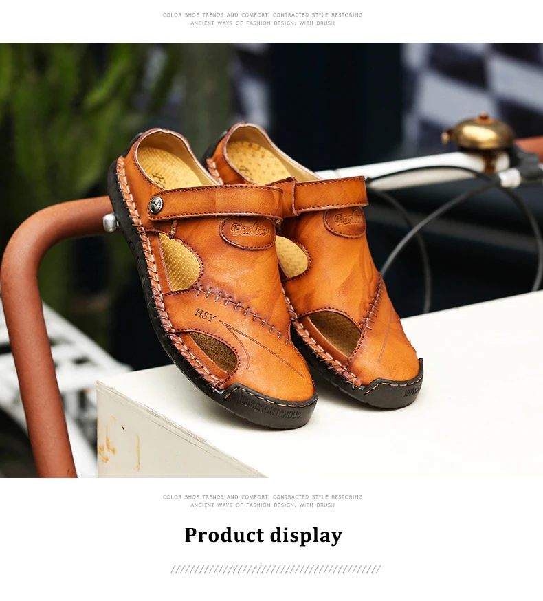Г., мужские сандалии из натуральной кожи, повседневная классическая уличная пляжная обувь в римском стиле, Мужская Летняя обувь# BY898