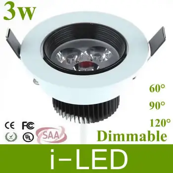 

30pcs/lot 3W LED Recessed Downlight Cabinet Lamp white shell 85-265v down light+ driver CE&ROHS UL cUL