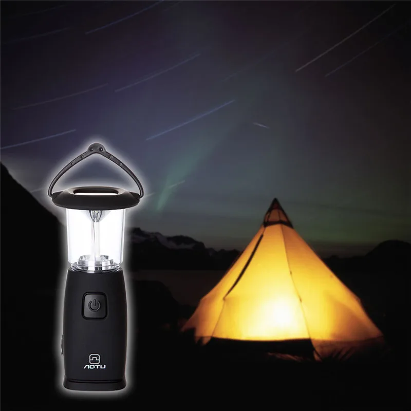 

Outdoor Portable Rechargeable Solar LED Light Manual Camping Lantern illumination Tools