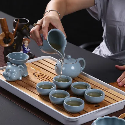 Бытовой керамический чайный поднос для печи, чайная чашка Gaiwan, чайная чашка, аксессуары для чайной церемонии, простой современный китайский чайный набор кунг-фу