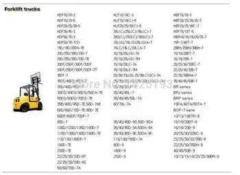 

Forklift Trucks and Engine Service Manuals and Workshop Manuals for Hyundai