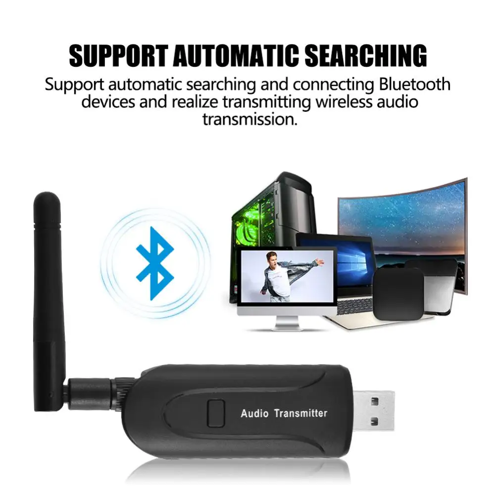 Bluetooth 4,1 Беспроводной аудио передатчик стерео адаптер USB Bluetooth адаптер ключ для компьютера ТВ