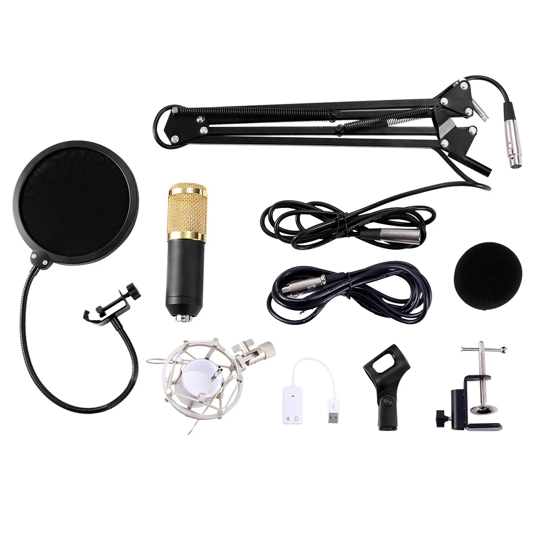 Computer PC Professional Condenser Audio 3.5mm Wired BM800 Studio