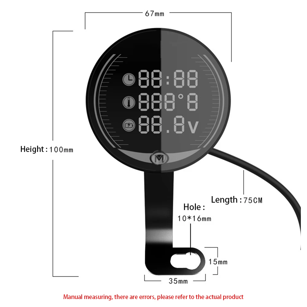 Вольтметр для мотоциклов время Температура Дисплей Настольный светодиодный 3-в-1 Ночное видение для honda dio xmax 300 yamaha nmax