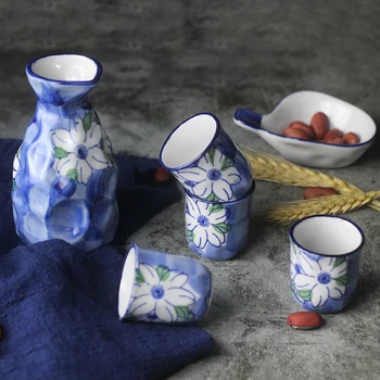 

Japanese style hand-painted liquor cup household ceramic creative wine bottle sake warm white wine pot clear wine set barware