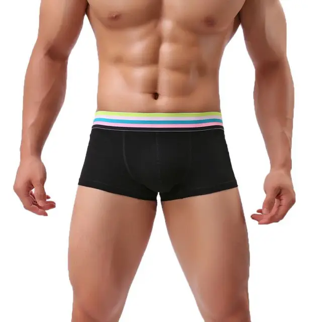 Solid Color Boxer Men U-Shaped Pouch Seamless Underwear 2018 Newest Hot Sale Comfortable Short Legs Plus Size Underpants