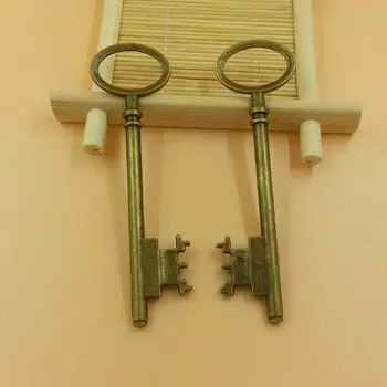 

T585 free shipping 10pcs/bag size 80*28mm key pendant oval key charms Antique Alloy Jewelry finding key accessories charm