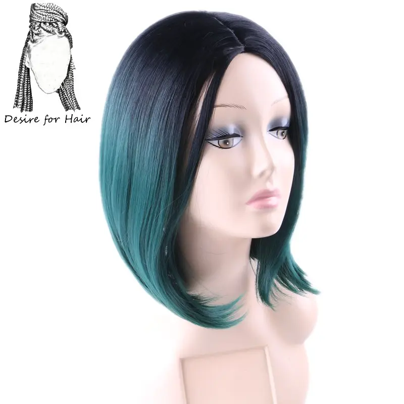 Deseo De Pelo Corto De 12 Pulgadas Pelucas Bob Para Mujer Color Negro Oscuro Verde Peluca Sintetica Resistente Al Calor Desire Desire Desire Aliexpress