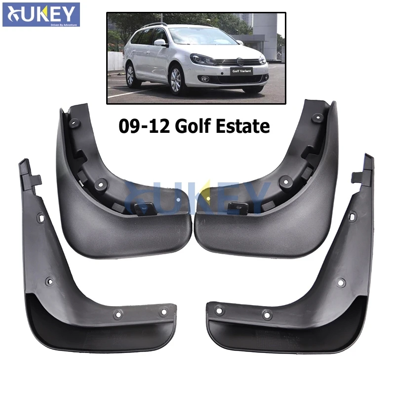Set Molded Mud Flaps For VW Golf 6 Mk6 Variant / Estate 2009 2010 2011