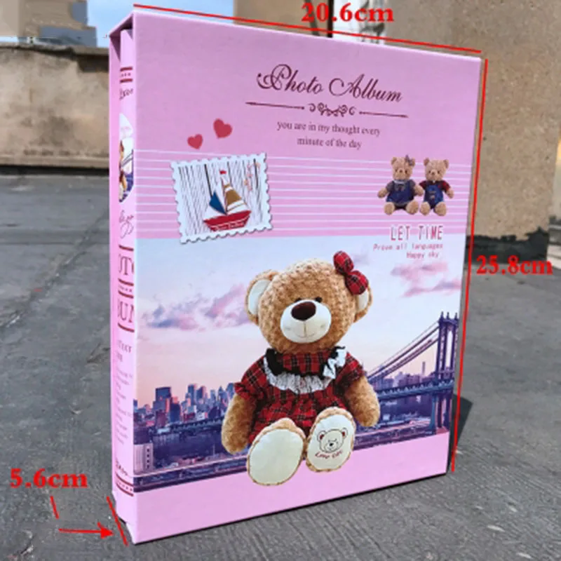 Детский фотоальбом Grande Wedding Troquel Infantil альбом для фотоаппарата Instax Baby Journal Record Book Семейные фотоальбомы дети ABY006 - Цвет: Pink Little bear