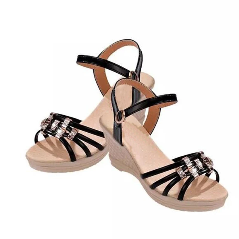 Free shipping summer of 2018 The new wedge sandals Since with Water-drilling flat bottom waterproof platform Women's shoes Women's Shoes