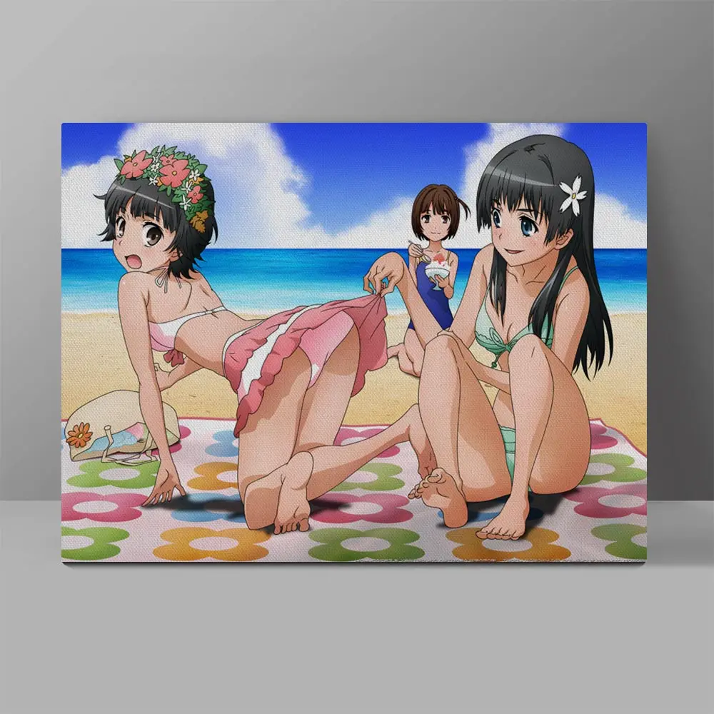 

What's The Color Of Your Pants Wall Pictures Bikini Bashful Girls Canvas Painting Corridor HD Print Geek Nerd Otaku Home Decor