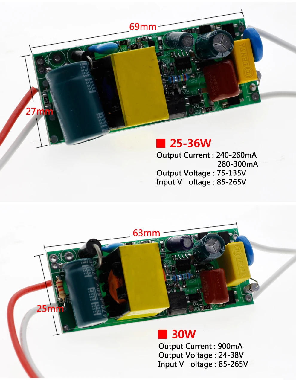 1-36 Вт светодиодный LightingTransformers 300mA драйвер Вход 110-265 V присущий постоянному Surrent Питание для Светодиодный Мощность огни