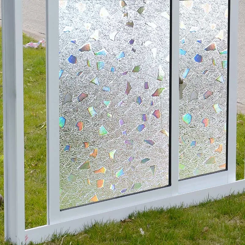 3D Static Cling Removable Window Film Translucent Glass Crystal Flower
