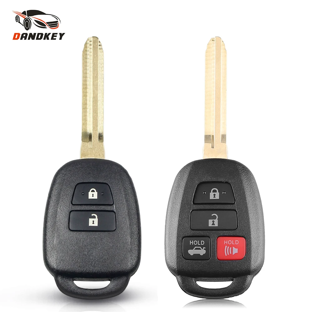 

Dandkey Replacement For Toyota Corolla Camry Reiz New Vios RAV4 Crown Car 2/4 Button Remote Key Shell Case Fob Key Cover No Logo