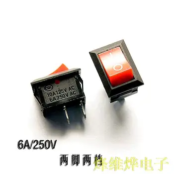

Free shipping | rocker switch rocker power switch KCD1-101 red 2 foot 2 gear 6A/250V 40