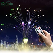 

120LED Firework String Lights 8 Mode Explosion Star Copper Wire Fairy Light Remote Control Decoration String Light lamp for Home