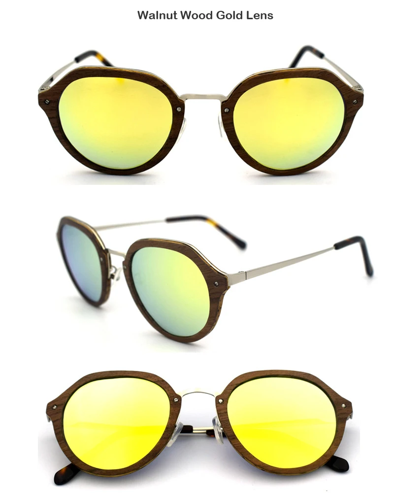 Дизайн Деревянные поляризованные солнцезащитные очки для мужчин женщин эбенового ореха деревянные очки с градиентными линзами высокого качества
