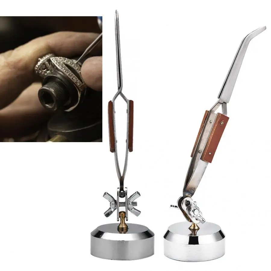 

Curved Straight Tip Selflock Cross Jewelry Tweezer Table Clamp Locking Jeweler Tool Quality Jewelry Tools For Jewelry Making