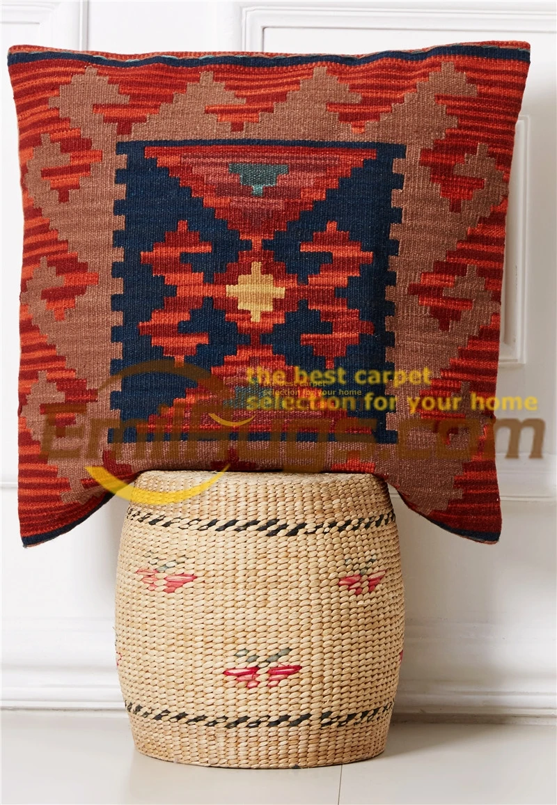 

Contracted Kilim Throw Pillow Cushion Cushion Cover Handmade Beautiful Flowers Wool Fancy Decorative