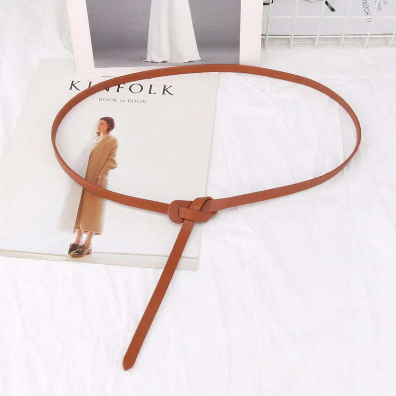 style 4 brown Тонкие ремни из искусственной кожи для женщин, яркие цвета, Женские поясные ремни, женское платье, ремень, пояс, femme cinturones para mujer - Цвет: style 4 brown