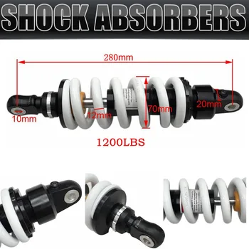 

280mm 1200lbs Rear Shock Absorber Heavy Duty Suspension Enduro Motocross For Pit Dirt Trail Bike Motorcycle