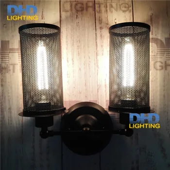

Retro Industrial double heads Black Iron Wall Sconce Corridor Wall Lamp Led Wall Light Simple Low Price