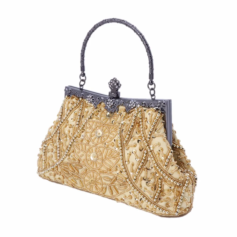 2018 Luxury Brand Handbags Women Designer Leather Vintage Bead Sequined Evening Bag Purse For Wedding Party Banquet 2018 Luxury Brand Handbags Women Designer Leather Vintage Bead Sequined Evening Bag Purse For Wedding Party Banquet