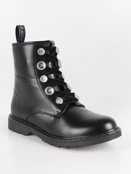 

Black combat boots with lacing Velvet