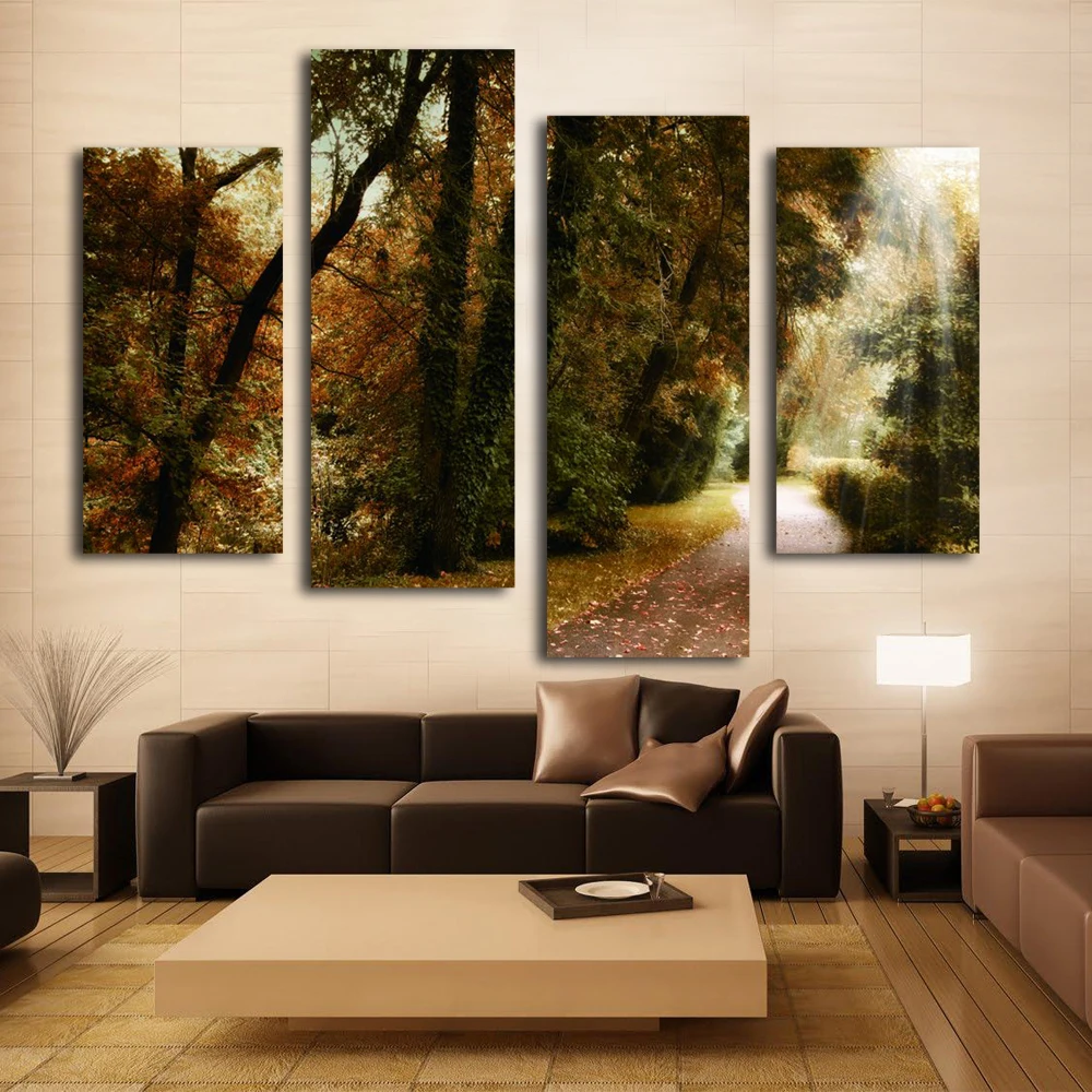 High quality 4 panels canvas art colorful picture on living room unique