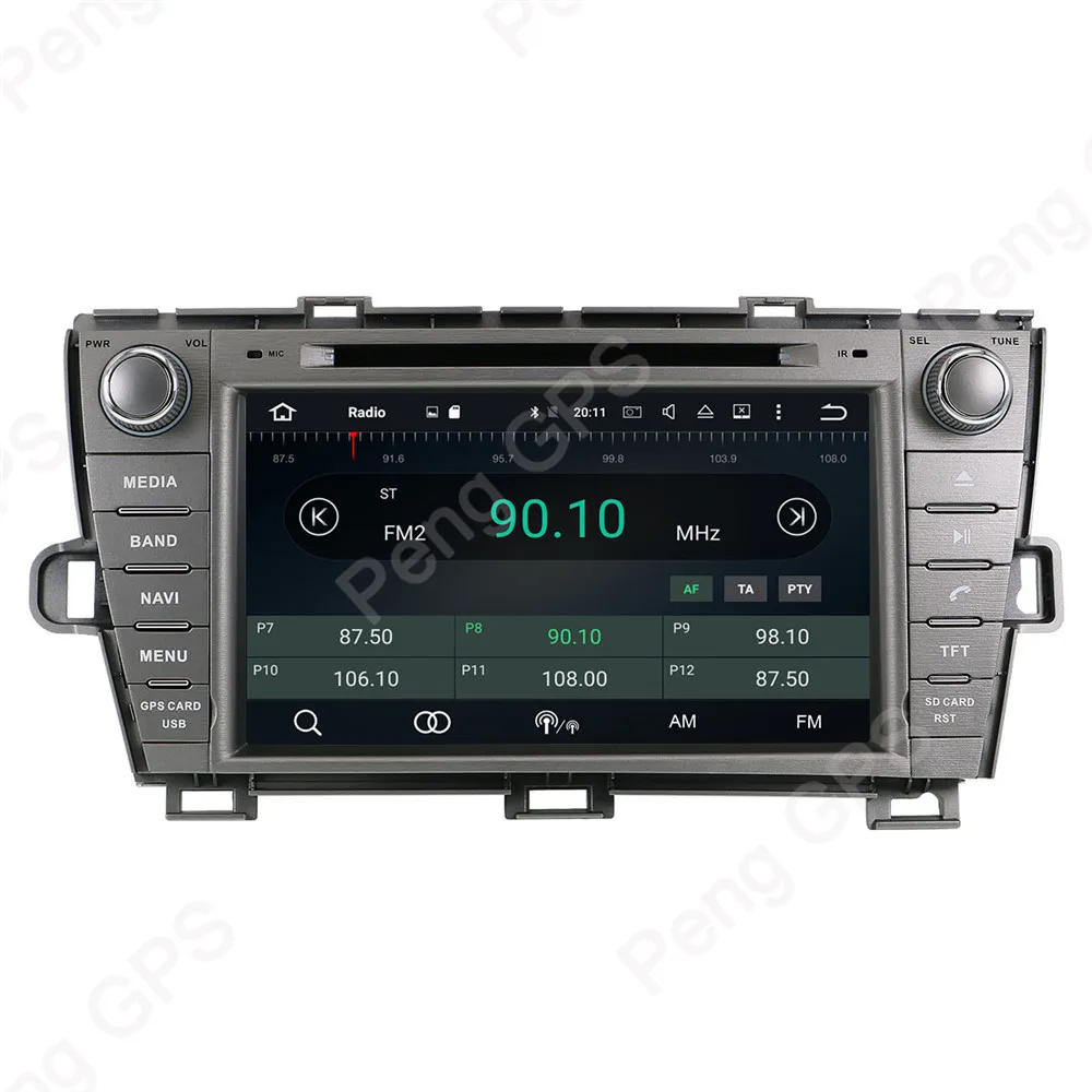 2 Din Android 8,0 Автомобильный CD dvd-плеер 8 ядерный gps навигация для Toyota Prius 2009-2013 стерео 1080 P HD экран автомобильное радио стереосистема FM