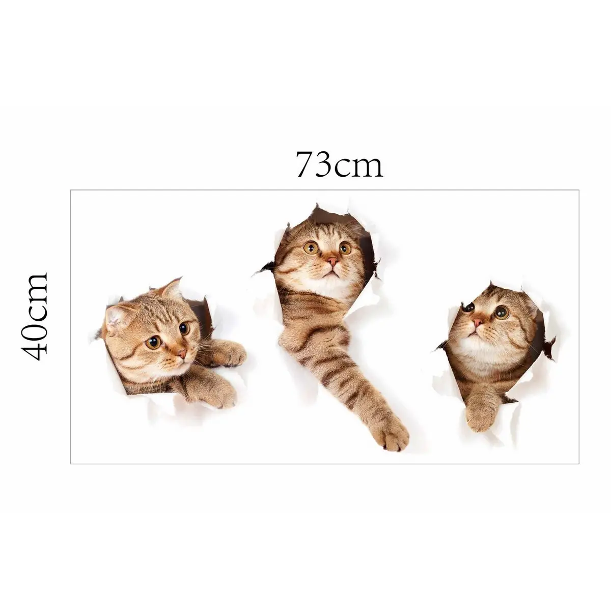 JX-LCLYL Kitten Cat Wall Sticker Vinyl Cute 3D Bedroom Fridge Decal Home Mural Art Decor