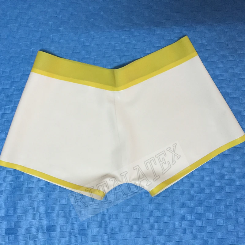 High Quality Latex Short Panties Sexy Rubber Men's Underwear Skin Tight Latex Hot Briefs White Latex Shorts