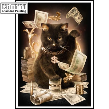 

diy 3d diamond painting embroidery kits new decoration paint diamond mosaic dmc resin craft cat dollar ZS